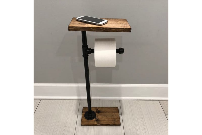 Pukkuri Papirsholder 30 cm - Brun / sort - Hus & renovering - Køkken & bad - Badeværelse - Badeværelsestilbehør - Toiletrulleholder