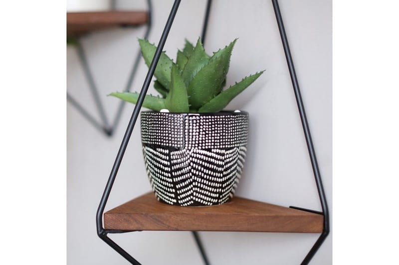 Pukkuri Papirsholder med hylde 23 cm - Brun / sort - Opbevaring - Hylder & Reoler - Væghylde & vægreol