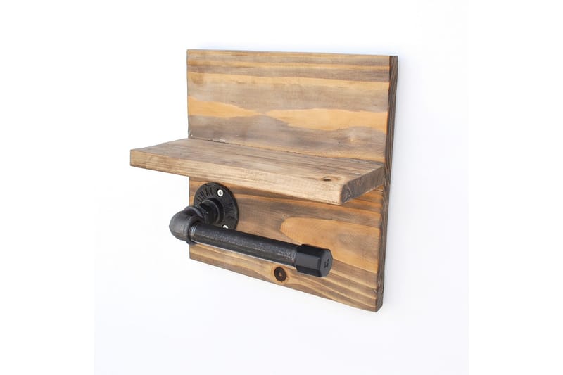 Pukkuri Papirsholder 14 cm - Brun / sort - Hus & renovering - Køkken & bad - Badeværelse - Badeværelsestilbehør - Toiletrulleholder