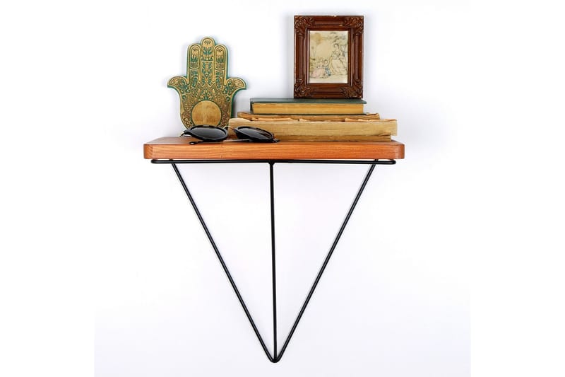 Pukkuri Papirsholder med hylde 33 cm - Brun / sort - Opbevaring - Hylder & Reoler - Væghylde & vægreol