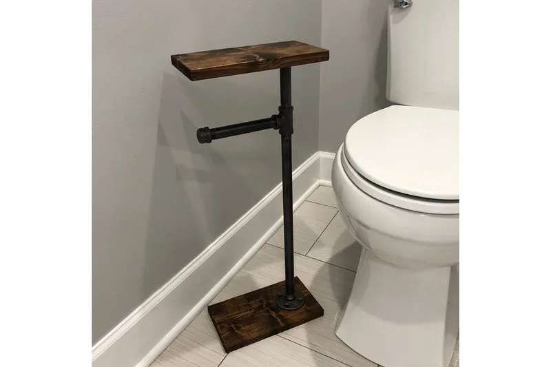 Pukkuri Papirsholder 30 cm - Brun / sort - Hus & renovering - Køkken & bad - Badeværelse - Badeværelsestilbehør - Toiletrulleholder