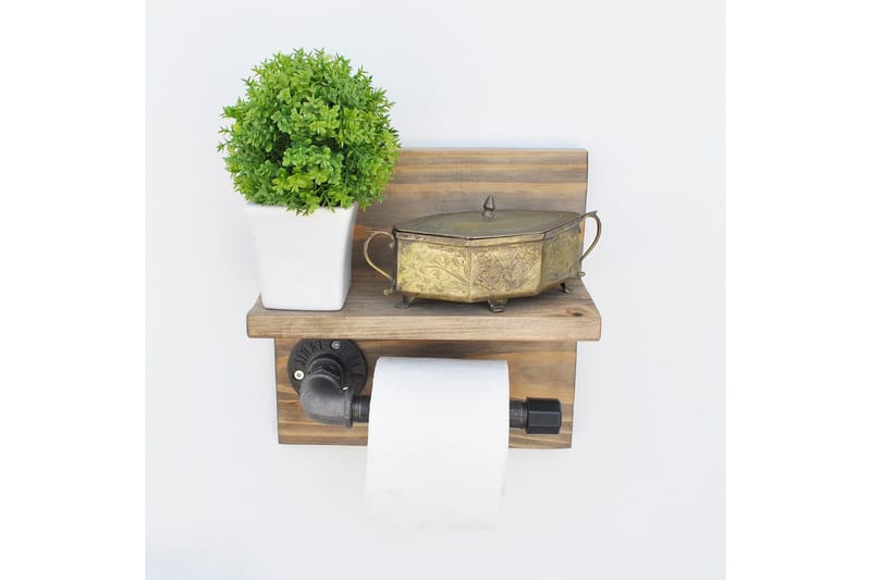 Pukkuri Papirsholder 14 cm - Brun / sort - Hus & renovering - Køkken & bad - Badeværelse - Badeværelsestilbehør - Toiletrulleholder