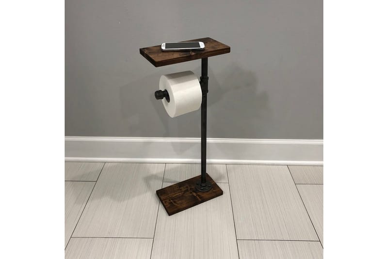 Pukkuri Papirsholder 30 cm - Brun / sort - Hus & renovering - Køkken & bad - Badeværelse - Badeværelsestilbehør - Toiletrulleholder