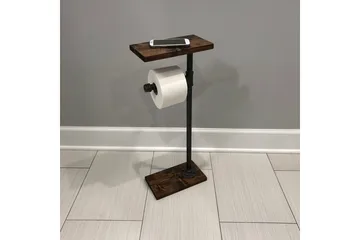 Pukkuri Papirsholder 30 cm - Brun / sort - Hus & renovering - Køkken & bad - Badeværelse - Badeværelsestilbehør - Toiletrulleholder
