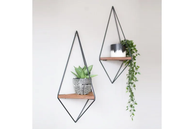 Pukkuri Papirsholder med hylde 23 cm - Brun / sort - Opbevaring - Hylder & Reoler - Væghylde & vægreol