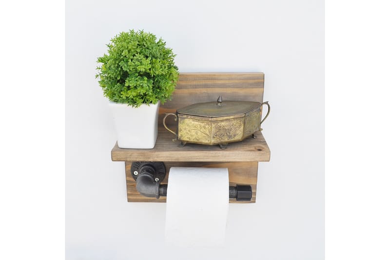 Pukkuri Papirsholder 14 cm - Brun / sort - Hus & renovering - Køkken & bad - Badeværelse - Badeværelsestilbehør - Toiletrulleholder