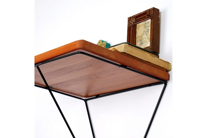 Pukkuri Papirsholder med hylde 33 cm - Brun / sort - Opbevaring - Hylder & Reoler - Væghylde & vægreol