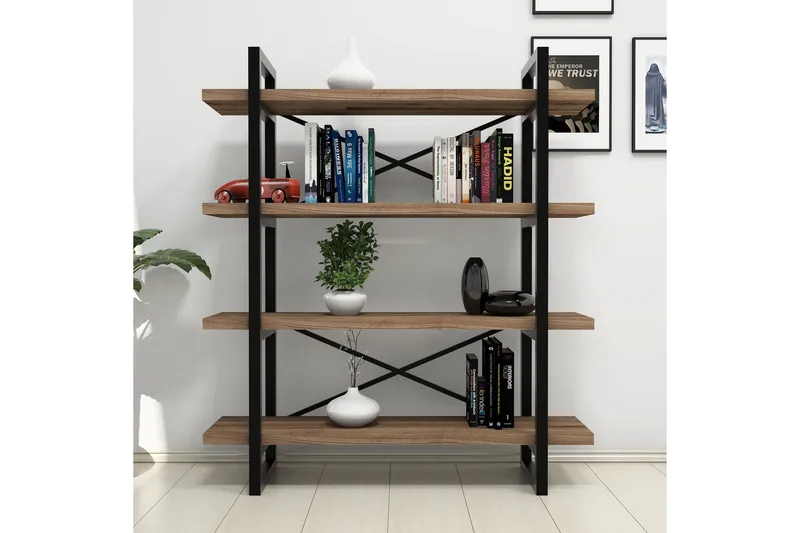 Puqa Design bogreol - Valnød - Opbevaring - Hylder & Reoler - Væghylde & vægreol