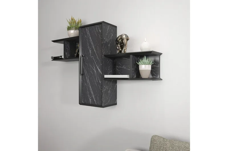 Rinorea Væghylde 118,6x51,8 cm - Sort - Opbevaring - Hylder & Reoler - Væghylde & vægreol