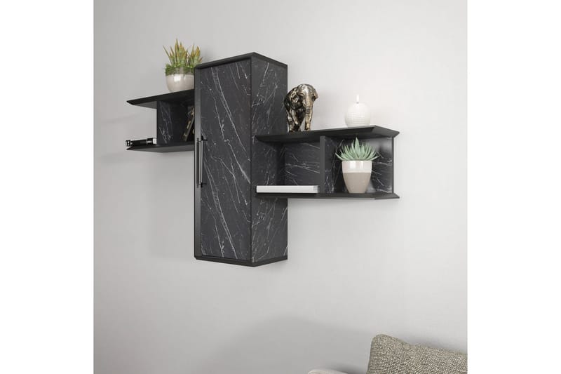 Rinorea Væghylde 118,6x51,8 cm - Sort - Opbevaring - Hylder & Reoler - Væghylde & vægreol