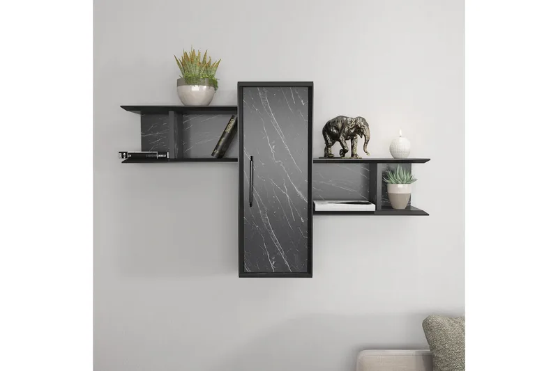Rinorea Væghylde 118,6x51,8 cm - Sort - Opbevaring - Hylder & Reoler - Væghylde & vægreol