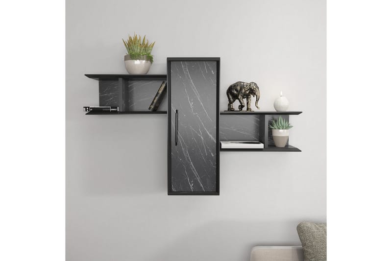 Rinorea Væghylde 118,6x51,8 cm - Sort - Opbevaring - Hylder & Reoler - Væghylde & vægreol