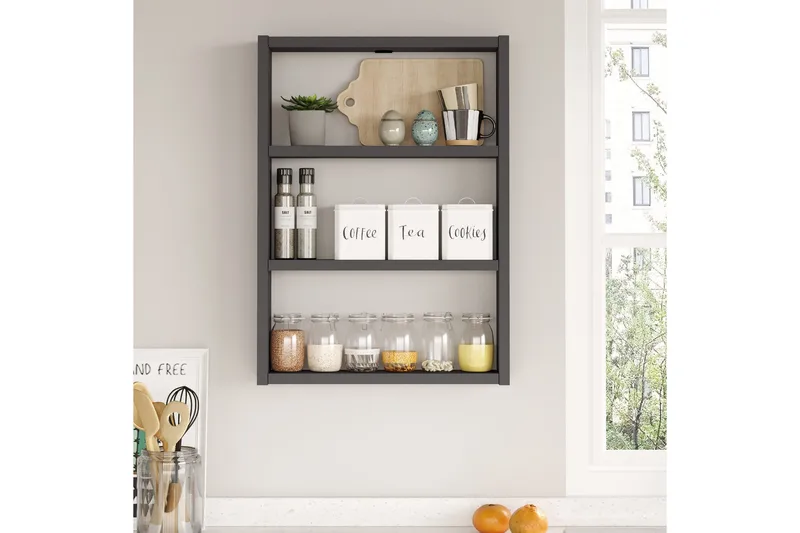 Rinorea Væghylde 43,2x60 cm - Antracit - Opbevaring - Hylder & Reoler - Væghylde & vægreol