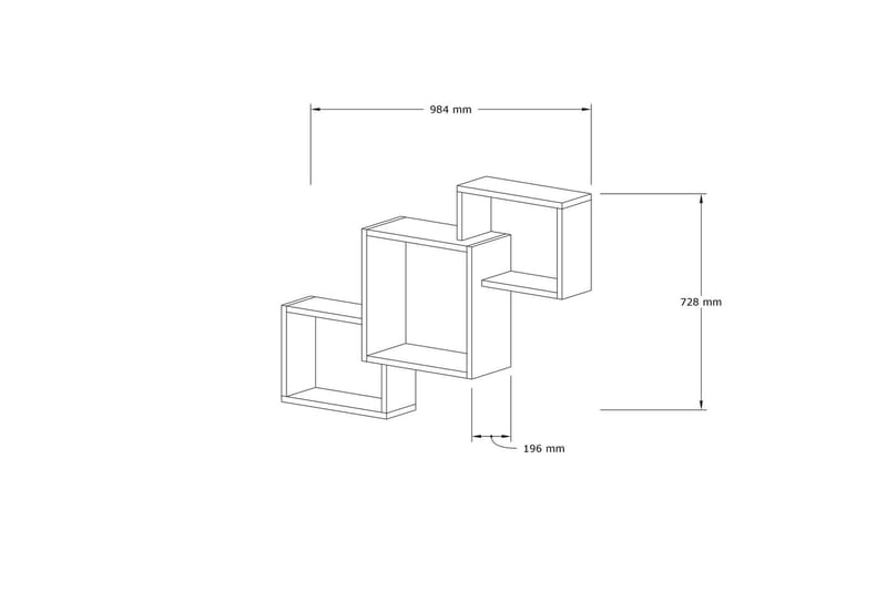Rinorea Væghylde 98x72 cm - Brun - Væghylde & vægreol