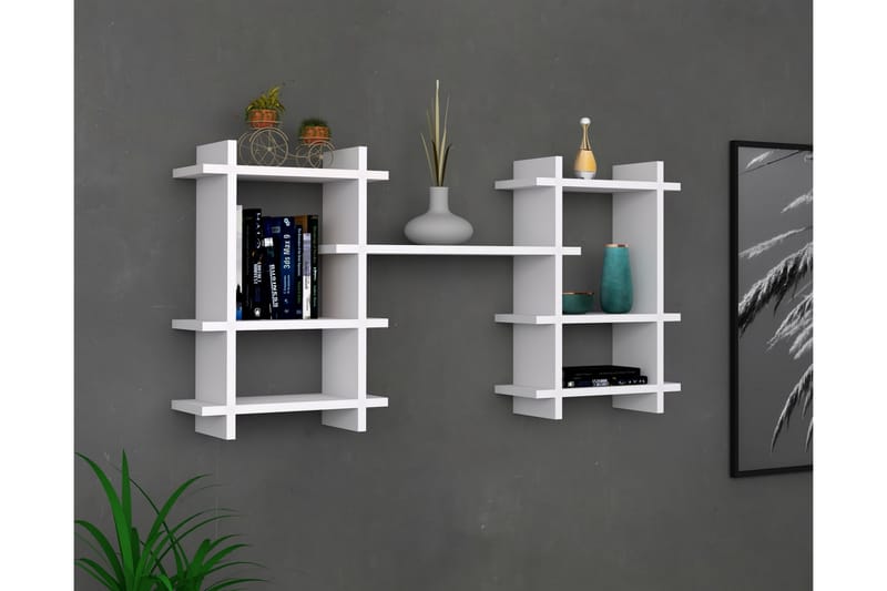 Senkele Hylde 117x60 cm 7 Hylder - Hvid - Opbevaring - Hylder & Reoler - Væghylde & vægreol