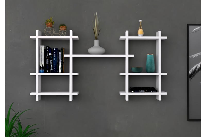 Senkele Hylde 117x60 cm 7 Hylder - Hvid - Opbevaring - Hylder & Reoler - Væghylde & vægreol