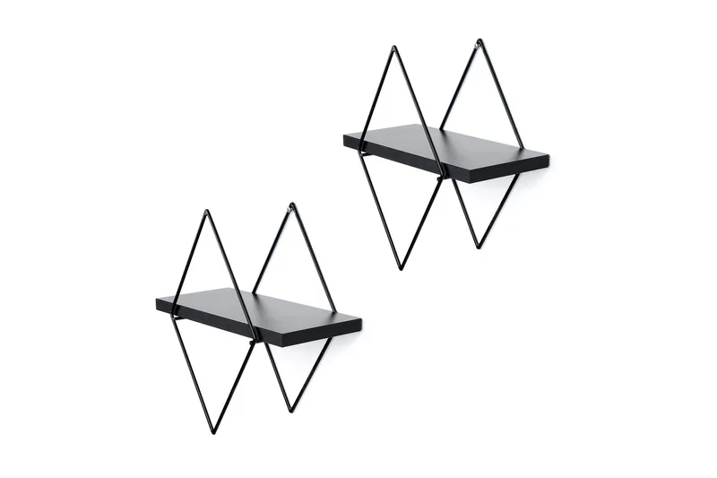 Sivrice væghylde 13x15 cm, Sort