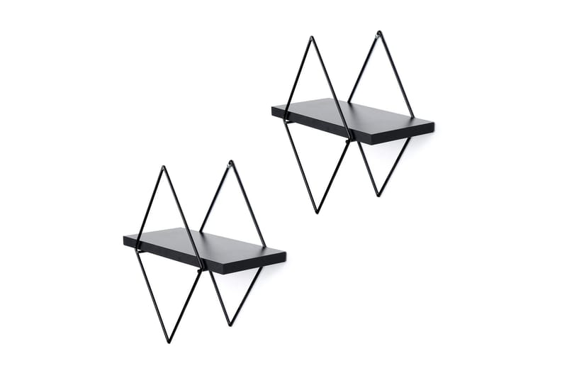 Sivrice væghylde 13x15 cm, Sort