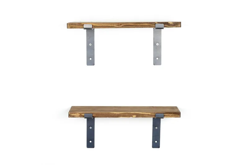 Slovinski Væghylde 40 cm, Sort/Valnød