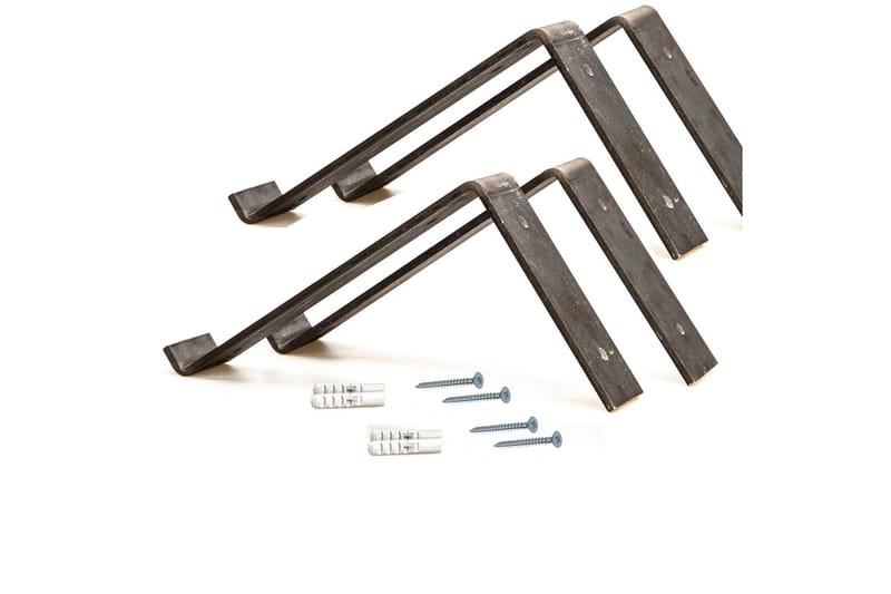 Slovinski Væghylde 40 cm - Sort/Valnød - Opbevaring - Hylder & Reoler - Væghylde & vægreol