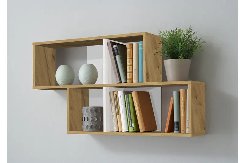 Stanthorne Væghylde 100 cm, Brun/Hvid