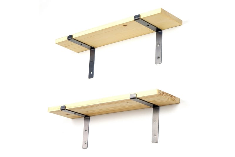 Straad Væghylde 60 cm - Sort/Valnød - Opbevaring - Hylder & Reoler - Væghylde & vægreol