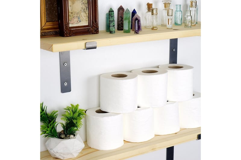 Straad Væghylde 60 cm - Sort/Valnød - Opbevaring - Hylder & Reoler - Væghylde & vægreol