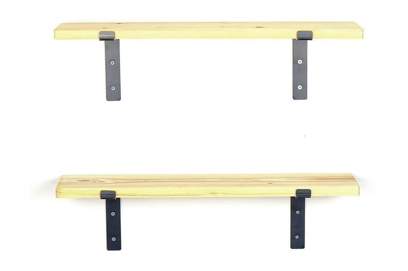 Straad Væghylde 60 cm - Sort/Valnød - Opbevaring - Hylder & Reoler - Væghylde & vægreol