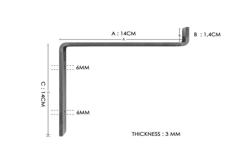 Straad Væghylde 60 cm - Sort/Valnød - Opbevaring - Hylder & Reoler - Væghylde & vægreol
