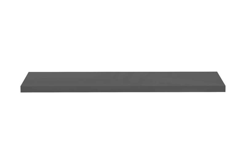 svævehylde 120x23,5x3,8 cm MDF grå højglans - Grå - Væghylde & vægreol