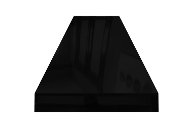 svævehylde 120x23,5x3,8 cm MDF sort højglans - Sort - Væghylde & vægreol