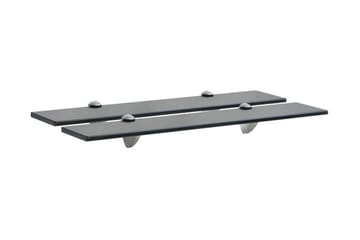 svævehylde 2 stk. 60 x 20 cm 8 mm glas - Sort - Opbevaring - Hylder & Reoler - Væghylde & vægreol