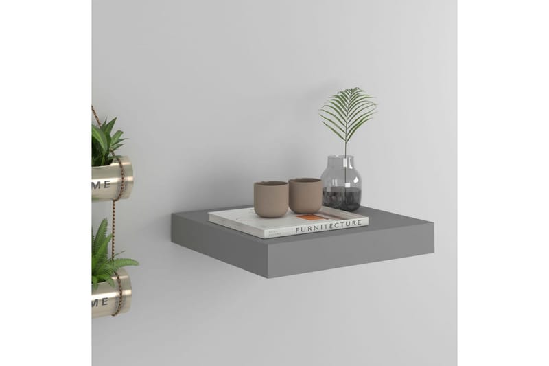 svævehylde 23x23,5x3,8 cm MDF grå - Grå - Opbevaring - Hylder & Reoler - Væghylde & vægreol
