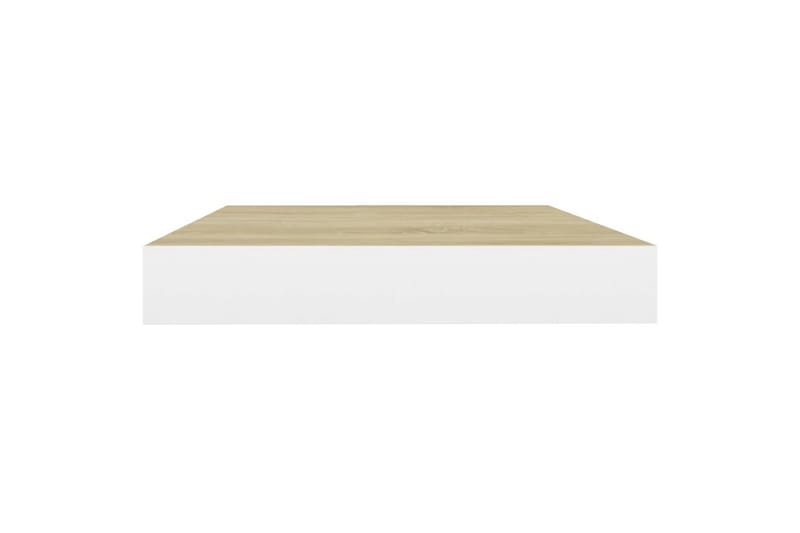 svævehylde 40x23x3,8 cm MDF egetræsfarve og hvid - Hvid - Opbevaring - Hylder & Reoler - Væghylde & vægreol