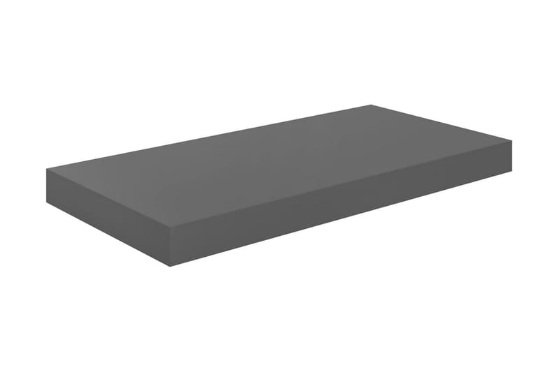svævehylde 50x23x3,8 cm MDF grå højglans - Grå - Væghylde & vægreol