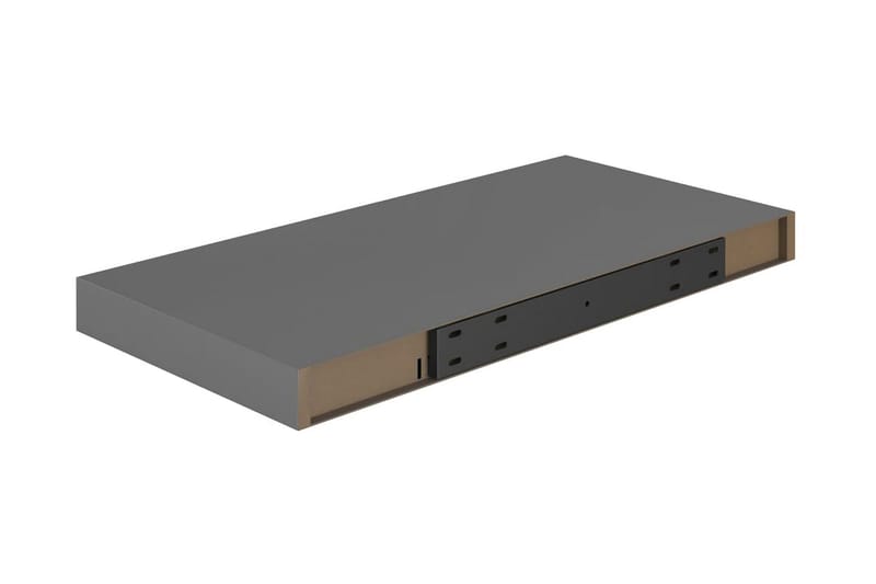 svævehylde 50x23x3,8 cm MDF grå højglans - Grå - Opbevaring - Hylder & Reoler - Væghylde & vægreol