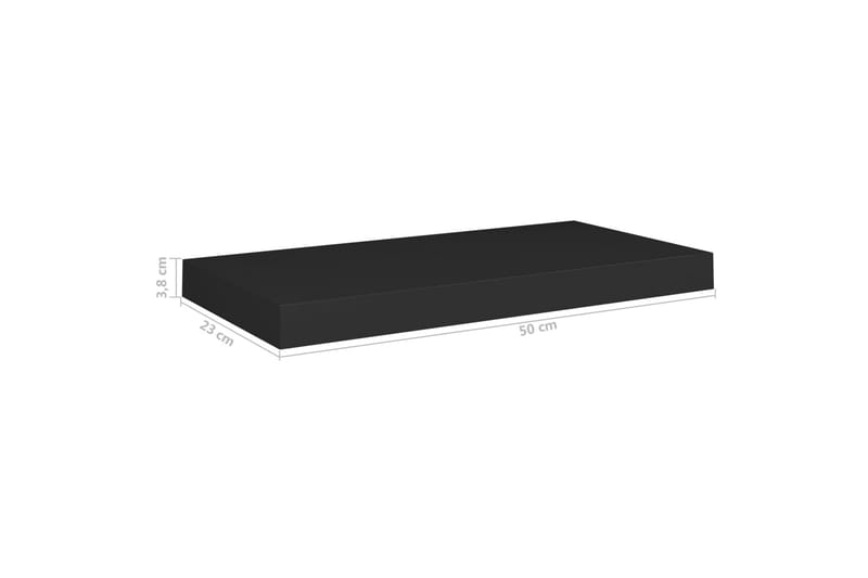 svævehylde 50x23x3,8 cm MDF sort - Sort - Opbevaring - Hylder & Reoler - Væghylde & vægreol