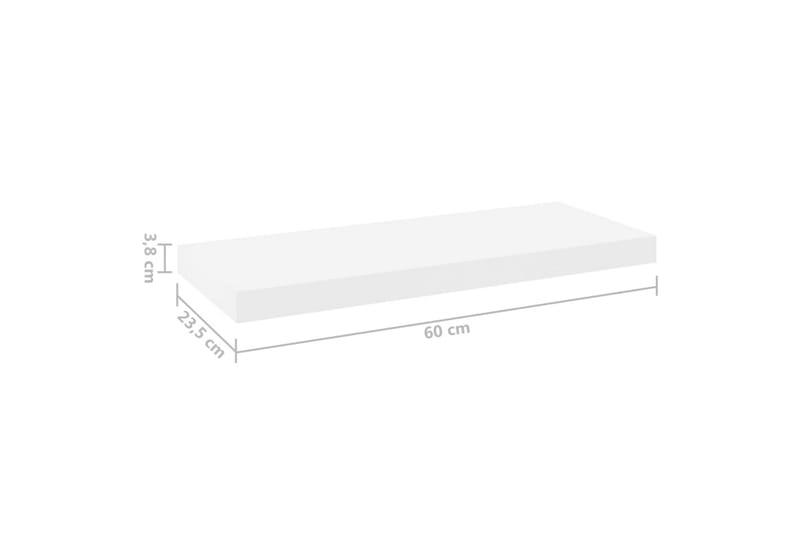 svævehylde 60x23,5x3,8 cm MDF egetræsfarve og hvid - Hvid - Opbevaring - Hylder & Reoler - Væghylde & vægreol