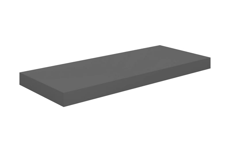 svævehylde 60x23,5x3,8 cm MDF grå højglans - Grå - Væghylde & vægreol