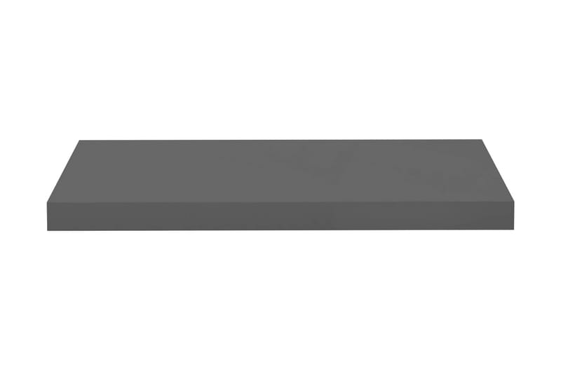 svævehylde 60x23,5x3,8 cm MDF grå højglans - Grå - Væghylde & vægreol