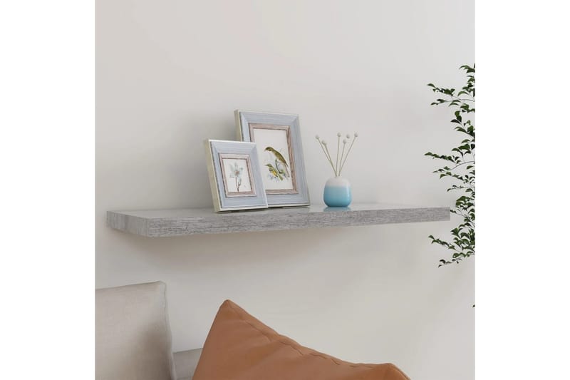 svævehylde 80x23,5x3,8 cm MDF betongrå - Grå - Opbevaring - Hylder & Reoler - Væghylde & vægreol
