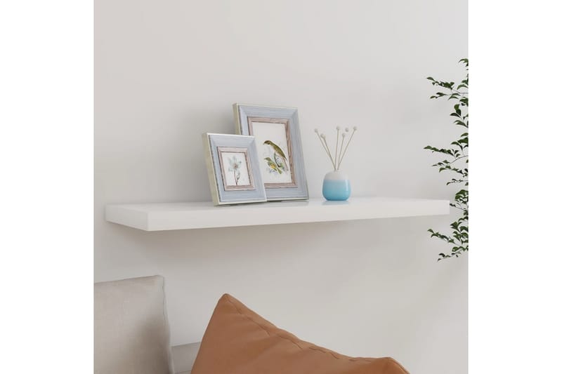 svævehylde 80x23,5x3,8 cm MDF egetræsfarve og hvid - Hvid - Opbevaring - Hylder & Reoler - Væghylde & vægreol