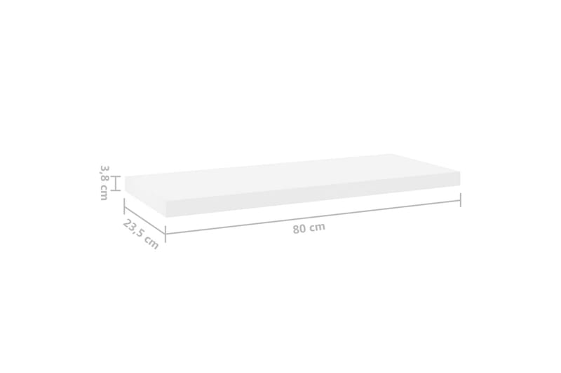 svævehylde 80x23,5x3,8 cm MDF egetræsfarve og hvid - Hvid - Opbevaring - Hylder & Reoler - Væghylde & vægreol