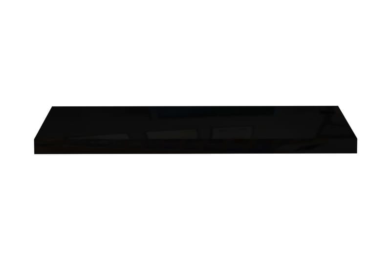 svævehylde 80x23,5x3,8 cm MDF sort højglans - Sort - Opbevaring - Hylder & Reoler - Væghylde & vægreol