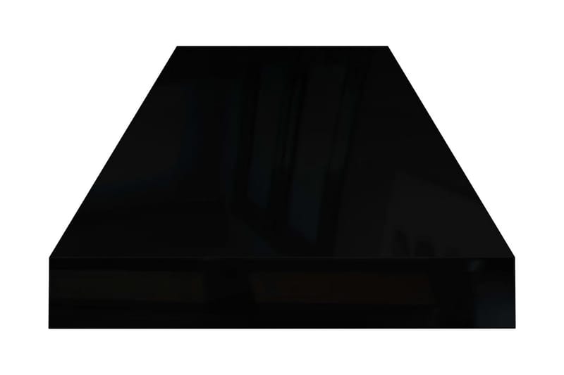 svævehylde 80x23,5x3,8 cm MDF sort højglans - Sort - Væghylde & vægreol