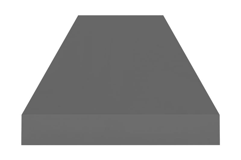 svævehylde 90x23,5x3,8 cm MDF grå højglans - Grå - Væghylde & vægreol