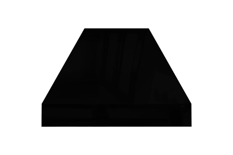 svævehylde 90x23,5x3,8 cm MDF sort højglans - Sort - Væghylde & vægreol
