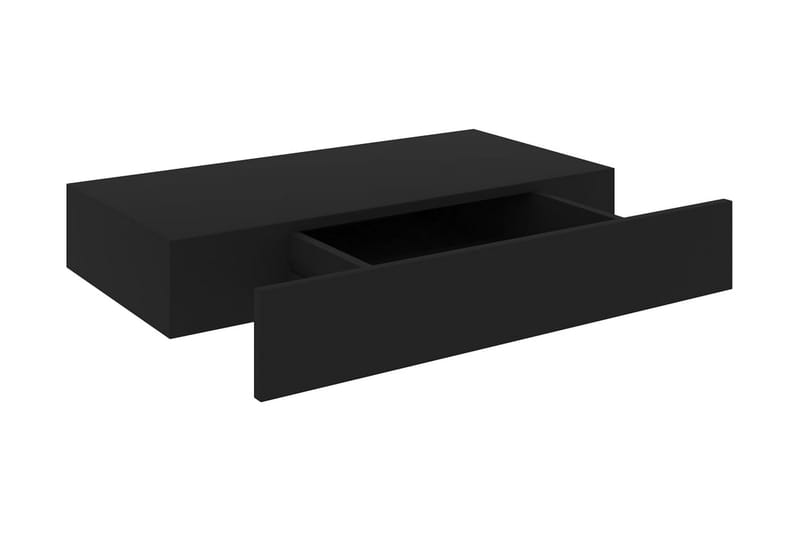 Svævehylde med Skuffe 48x25x8 cm Sort - Sort - Opbevaring - Hylder & Reoler - Væghylde & vægreol