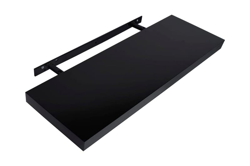 Svævehylder 2 Stk. 100x20x3,8 cm Sort - Sort - Opbevaring - Hylder & Reoler - Væghylde & vægreol