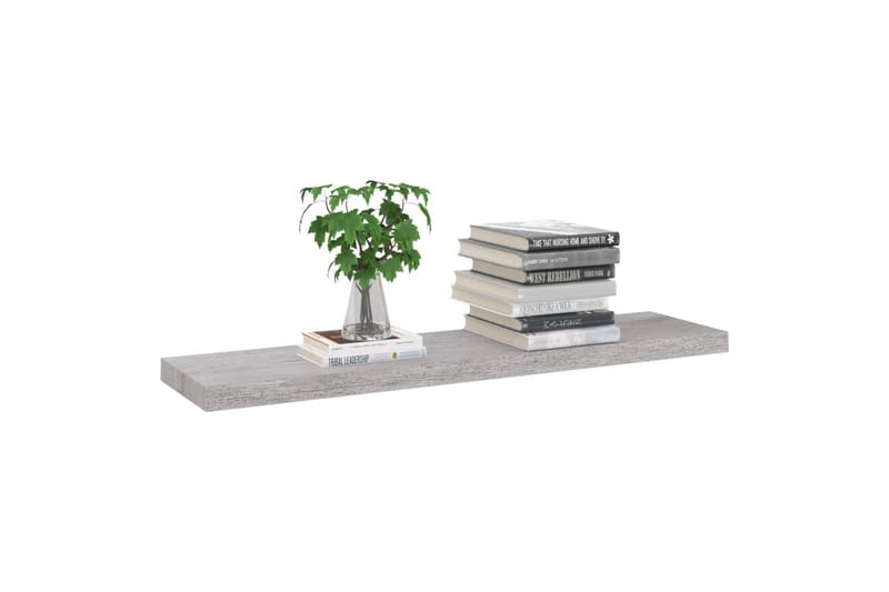 svævehylder 2 stk. 100x23,5x3,8 cm MDF betongrå - Grå - Opbevaring - Hylder & Reoler - Væghylde & vægreol